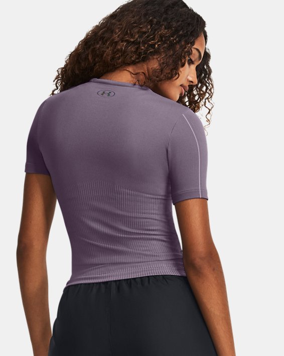 Women's UA RUSH™ Seamless Short Sleeve, Purple, pdpMainDesktop image number 1